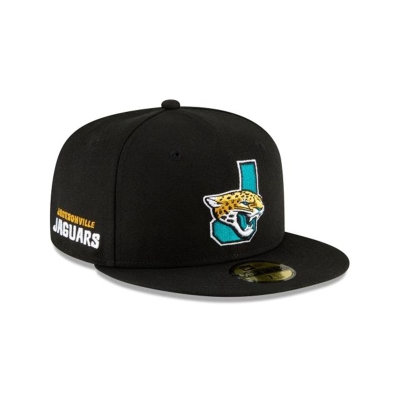 Jacksonville Jaguars Gorra | New Era NFL Logo Mix 59fifty Fitted Cap Mexico - Negros